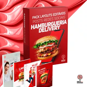 Imagem de capa para o Ebook Pacote artes redes sociais mídias digitais Hamburgueria Hamburguer