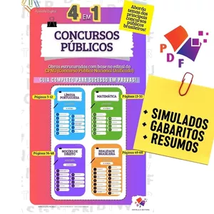 Imagem de capa para o Ebook Apostila CPNU 4 em 1 - Português, Matemática, Noções de Direito, Realidade Brasileira - Concurso Público Nacional Unificado