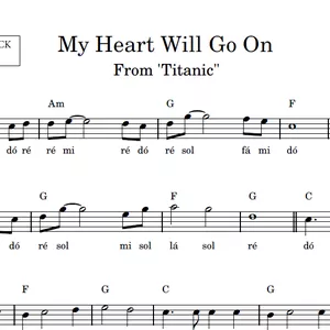 Imagem de capa para o Ebook My Heart Will Go On (From Titanic) - Partitura Facilitada com Playback