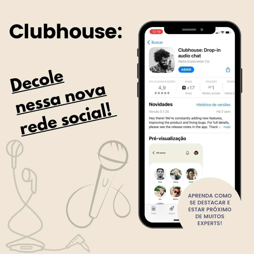 Imagem do curso Clubhouse - Estratégias, Networking e monetização.