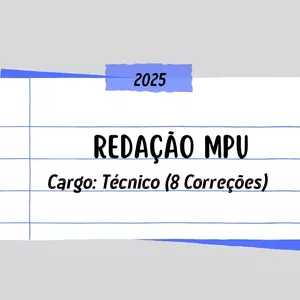 Imagem de capa para o Ebook Redação MPU - Técnico (8 correções)