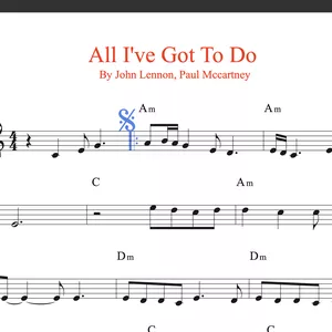 Imagem de capa para o Ebook All I've Got To Do - beatles - partitura de violão e guitarra
