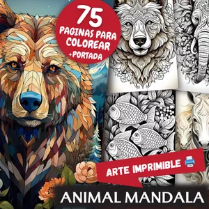 Imagen de portada para Ebook Pack mandalas Animales 75 páginas