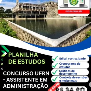 Imagem de capa para o Curso online Planilha de estudos - Concurso UFRN - Assistente em Administração 