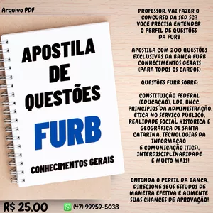 Imagem de capa para o Ebook QUESTÕES FURB CONHECIMENTOS GERAIS