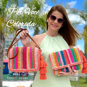 Imagem do curso Bolsa de crochê colorida e Maxi Carteira colorida - Por Você Colorida