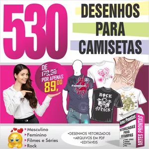 Imagem de capa para o Ebook Desenhos para Camisetas