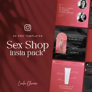 Imagem de capa para o Curso online InstaPack Sex Shop: 20 templates