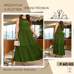 Imagem de capa para o Ebook MOLDE EM PDF VESTIDO GABRIELA 
