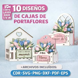 Imagen de portada para Ebook Pack 10 cajas Porta-Flores corte Laser