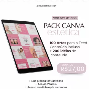 Imagem de capa para o Ebook PACK CANVA - ESTÉTICA