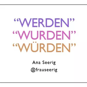 Imagem de capa para o Ebook "werden" x "wurden" x "würden"
