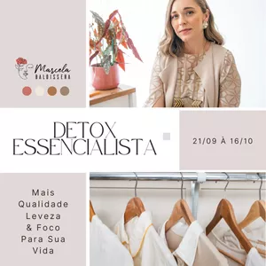 Imagem de Detox Essencialista do Closet para a Vida criado por Marcela Baldissera Imagem & Estilo na hotmart