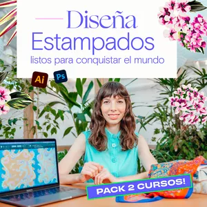 Imagen de portada para Curso online PACK: Diseño de Estampados en Illustrator y Photoshop