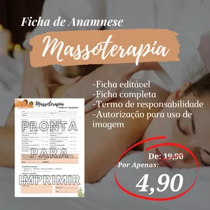 Imagem de capa para o Ebook Ficha de Anamnese Massoterapia