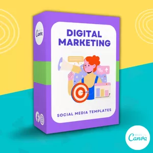 Cover image for Online course Digital Marketing Canva Templates Bundle