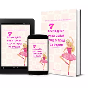 Imagem de capa para o Ebook 7 decorações de unhas com o tema Barbie