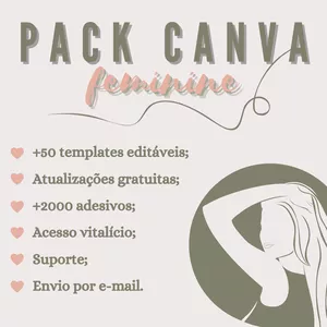 Imagem de capa para o Curso online Pack Canva +60 templates - Feminine