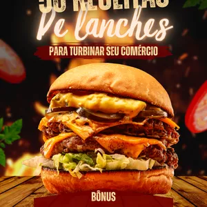 Imagem de capa para o Ebook 50 receitas de lanches para turbinar seu comércio
