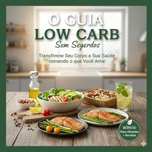 Imagem de capa para o Ebook E-book: "O Guia Low Carb Sem Segredos