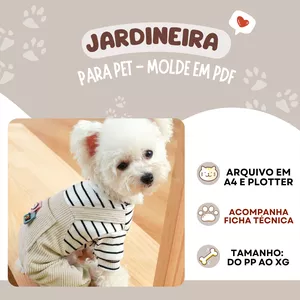Imagem de capa para o Ebook Jardineira para PET (Cachorro) - Molde em PDF