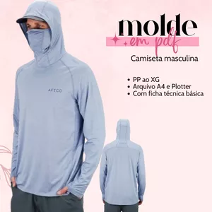 Imagem de capa para o Ebook molde camiseta masculina com máscara e capuz