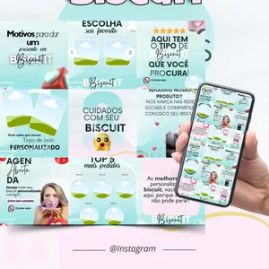 Imagem de capa para o Curso online Pack Canva Biscuit