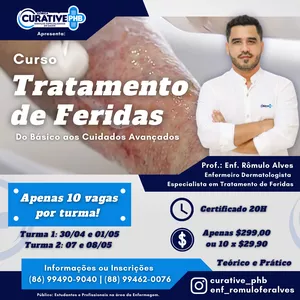 Imagem de capa para o Evento presencial Tratamento de Feridas - Do básico aos Cuidados Avançados