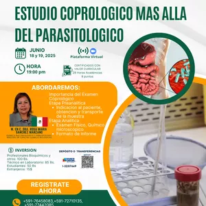 Imagen de portada para Curso online Estudio coprológico mas alla del parasitológico