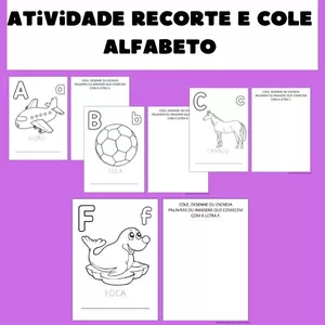 Imagem de capa para o Ebook ATIVIDADE RECORTE E COLE - ALFABETO