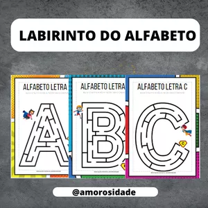 Imagem de capa para o Ebook Labirinto do Alfabeto para Imprimir – Atividades de Alfabetização
