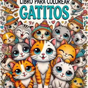 Cover image for Ebook Cat Coloring Book-Libro para colorear de gatos