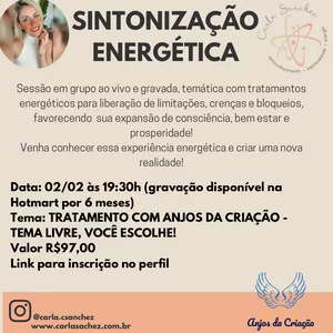 Imagem de capa para o Evento online SINTONIZAÇÃO ENERGÉTICA: TEMA LIVRE!