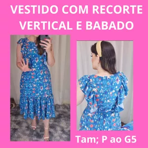 Imagem de capa para o Ebook VESTIDO COM RECORTE VERTICAL E BABADO