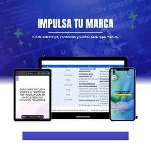 Imagen de portada para Curso online Estrategia + ideas de contenido + PACK editable para ropa médica