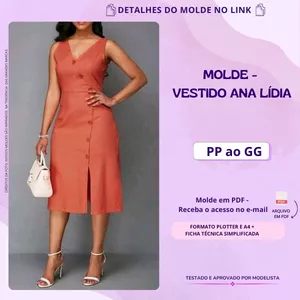 Imagem de capa para o Curso online Molde Vestido Ana Lídia 