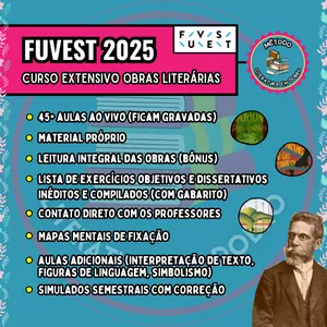 Imagem de capa para o Curso online OBRAS LITERÁRIAS FUVEST 2025 (CURSO EXTENSIVO)