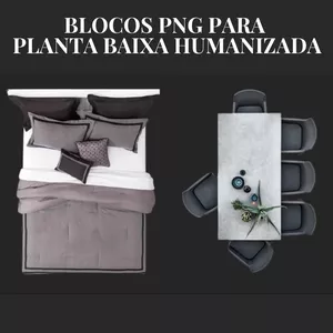 Imagem de capa para o Curso online PACK 210 BLOCOS PNG PLANTA BAIXA HUMANIZADA