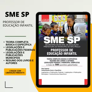 Imagem de capa para o Ebook SME SÃO PAULO - Secretaria de Educação do Município de São Paulo - Professor Educação Infantil