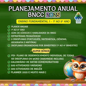 Imagem de capa para o Ebook PLANEJAMENTO ANUAL BNCC 2025- EDUCAÇÃO FUNDAMENTAL 1 