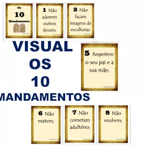 Imagem de capa para o Ebook VISUAL OS 10 MANDAMENTOS + 3 atividades de brinde!