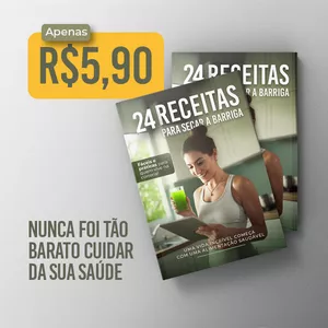 Imagem de capa para o Ebook 24 Receitas Para Secar a Barriga