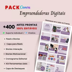 Imagem de capa para o Curso online Pack Canva Empreendedoras Digitais