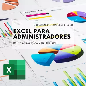 Imagem de capa para o Curso online Curso de Excel para Administradores com foco no que mercado de trabalho exige.