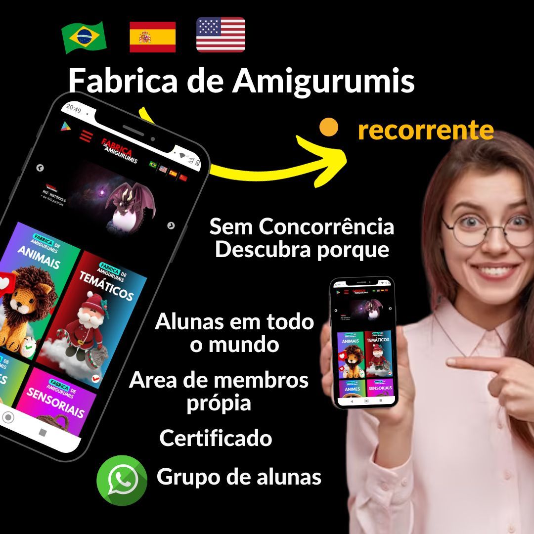 Imagem do curso Fabrica de Amigurumis premium