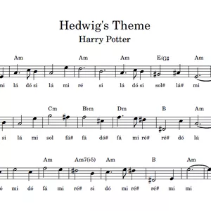 Imagem de capa para o Ebook Hedwig's Theme (Harry Potter) | Partitura Facilitada em Lá Menor