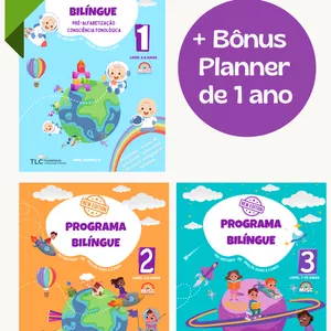 Imagem de capa para o Ebook 🌈 Combo Programa Bilíngue Sons e Cores – Levels 1 + 2 + 3  Pré-alfabetização, Consciência Fonológica, Fonêmica e Leitura e Escrita