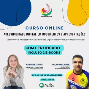 Imagem de capa para o Curso online Curso Acessibilidade Digital em Documentos e Apresentações