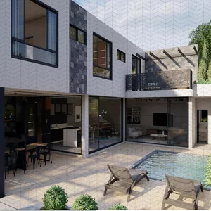 Imagem de capa para o Ebook 233 |Casa em L confortável | SOBRADO COM PISCINA E ÁREA DE LAZER |