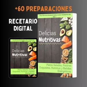Imagen de portada para Ebook Delicias Nutritivas: platos salados y dulces + postres + hummus + batidos